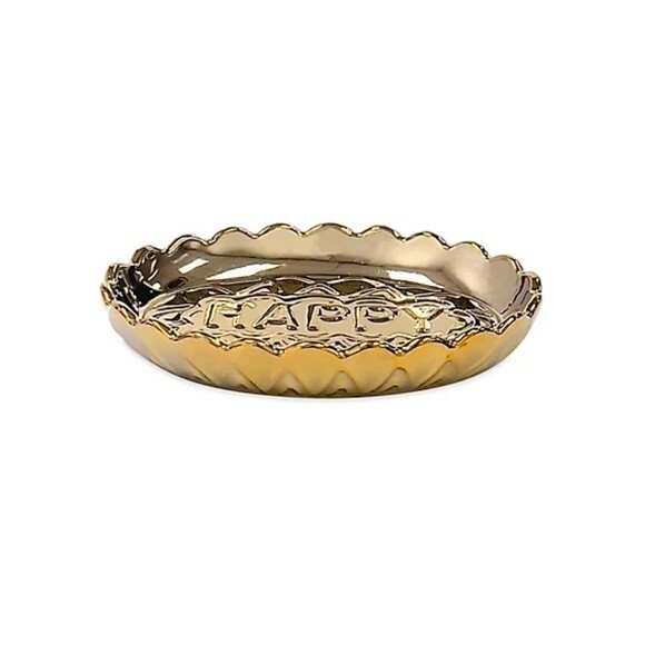 Wild Sage Cassidy Glam Global 2-Piece Gold Ceramic Vanity Tray Set - Picture 3 of 8